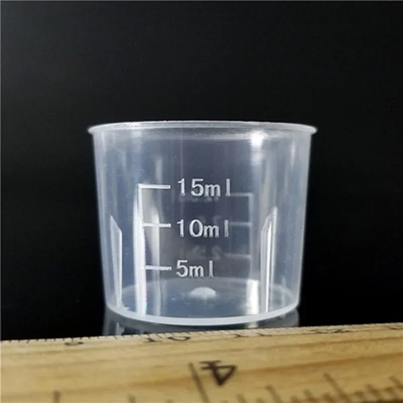 20pcs 15/30/50ml Transparent Plastics Measure Cups Separating Cups Double-scale Medicine Measuring Cup Container For Kitc