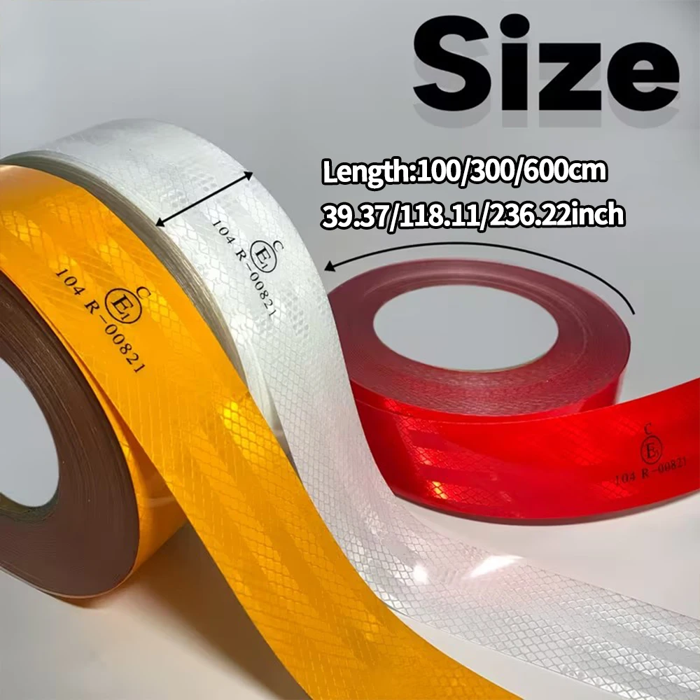 104R Car Reflective Tape Waterproof Retro Reflective Conspicuity Self Adhesive Road Safety Warning Sticker Reflectors For Truck