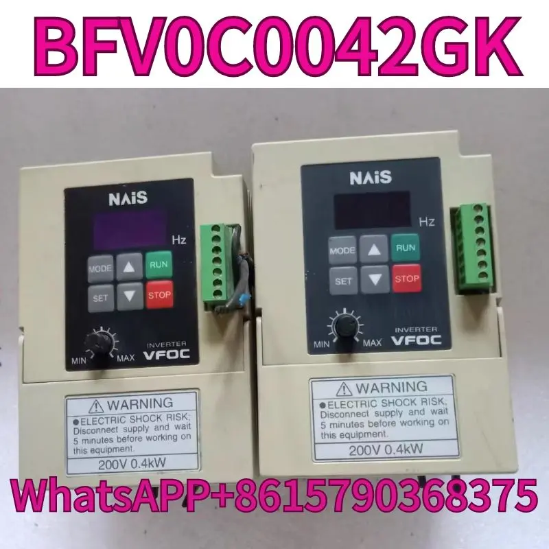 

Used frequency converter BFV0C0042GK, 0.4kw tested OK and shipped quickly