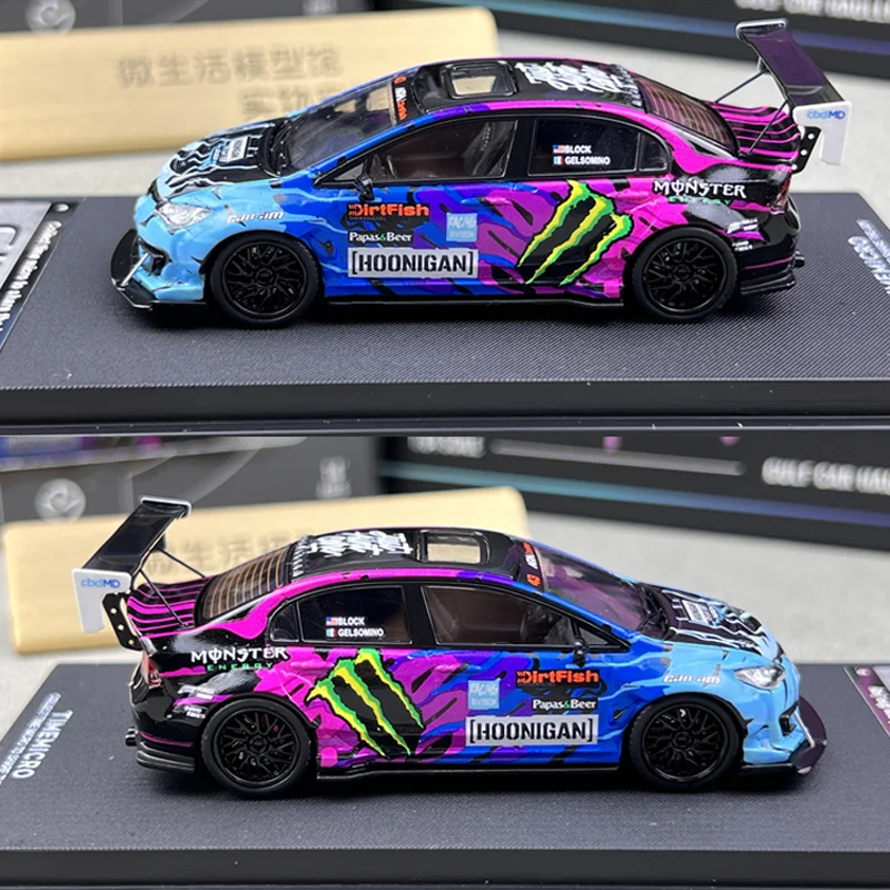 TM 1/64 Honda Civic Marlboro ช้อนโลหะผสมของเล่นมอเตอร์โลหะ Diecast รุ่นของขวัญ