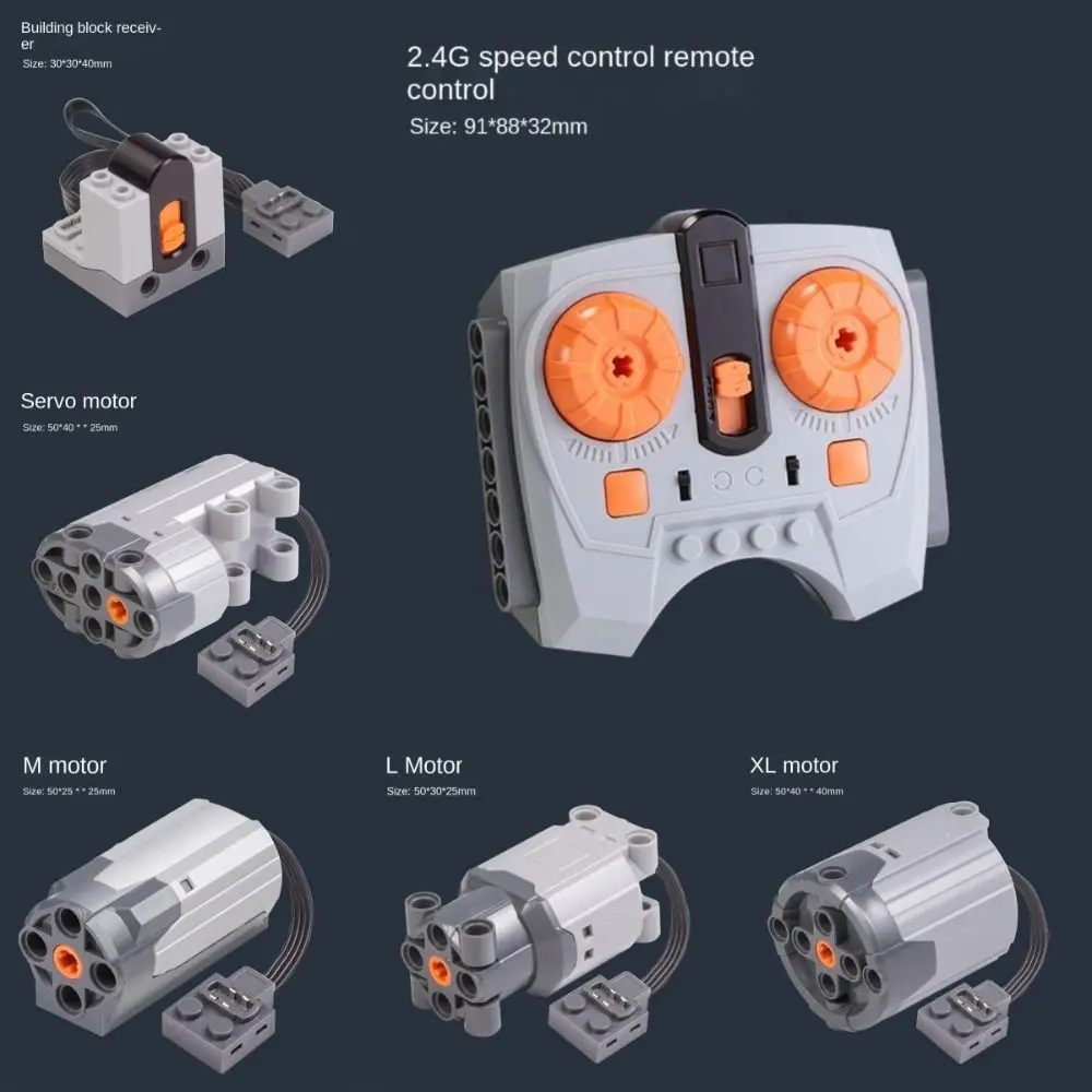 PF MOC Building Blocks Funzioni di alimentazione Parti di motori tecnici grigio/rosso FAI DA TE 2.0 Versione aggiornata Servomotore Ricevitore Controller