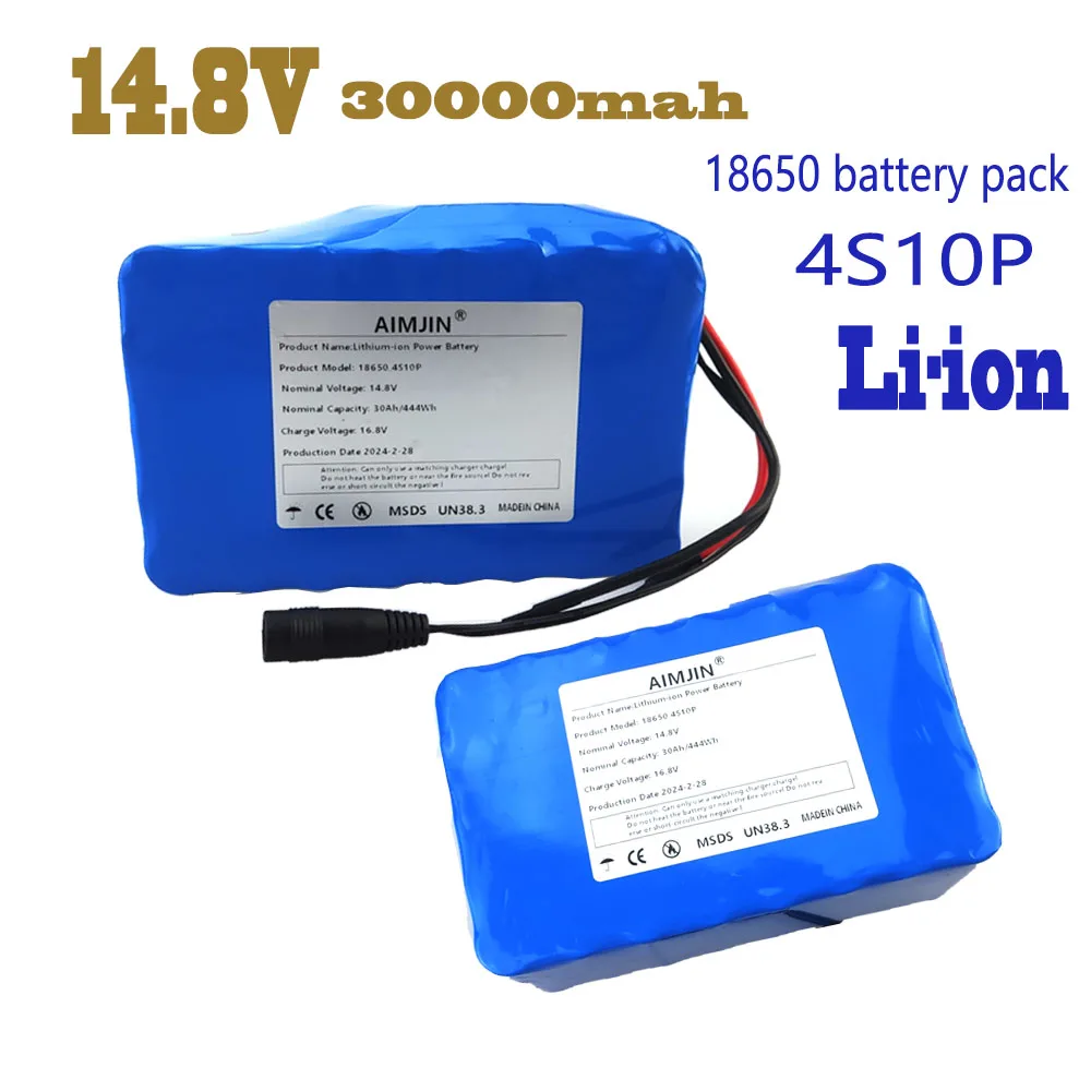 

100% large capacity 4S10P 14.8V 30000mAh 18650 lithium-ion battery pack 16.8V 30ah For electric bicycles/balance scooters