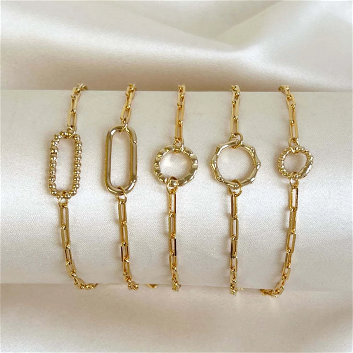 Live ring necklace, heart-shaped circular pendant necklace, ins style DIY handmade accessory, gold-plated and color preserved