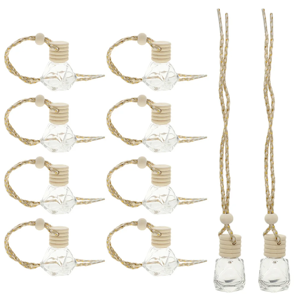 

10Pcs Transparent Perfume Bottles Car Aroma Pendants Hanging Reusable Decorative Mini Perfume Container Compact Small Aroma