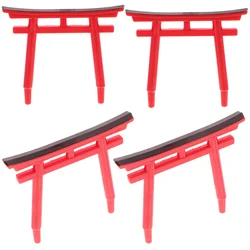 4 Pcs Torii Gate Model Figurines Japanese Shrine Fish Tank Crafts Aquarium Decor Garden Landscape nament Outdoor Home Decor