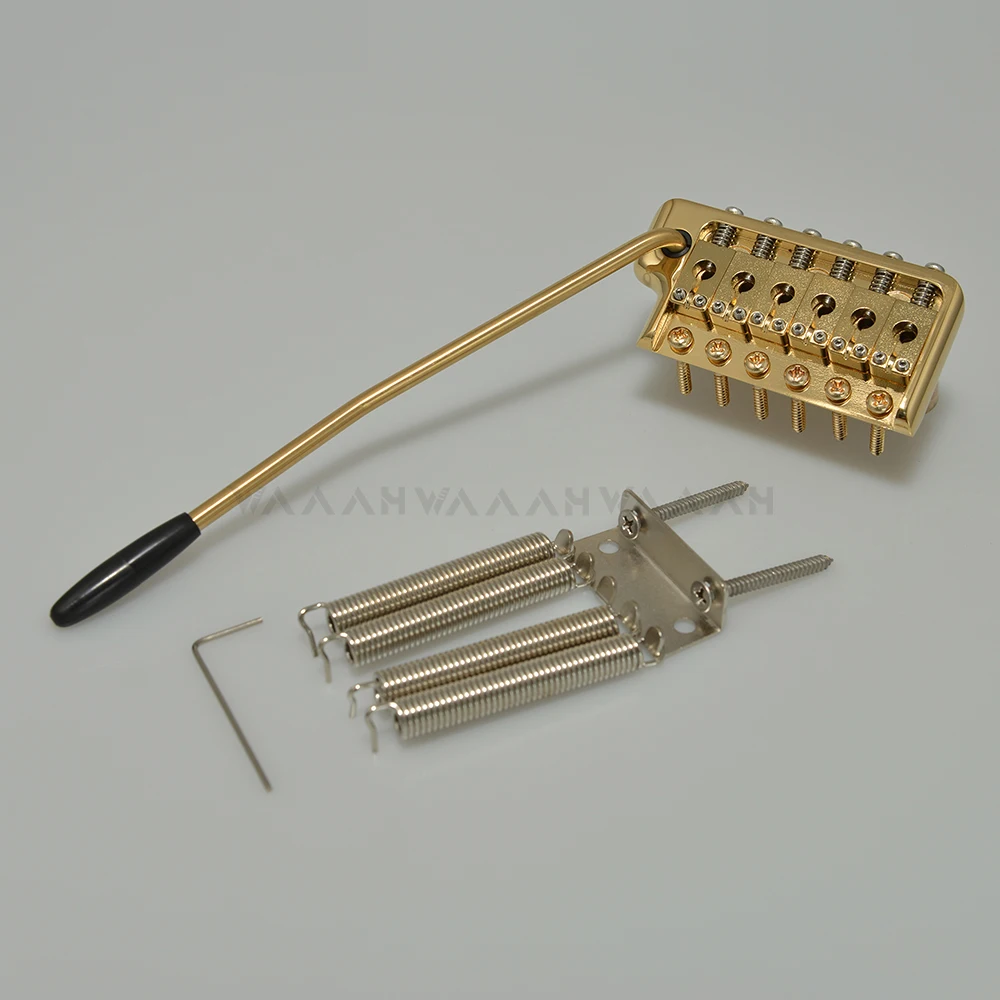 Gold Color Guitar Tremolo Bridge for PRS Style Knife Edge CNC Machined Ultra 52.5mm Brass 6 Screws for ST Electric Guitar