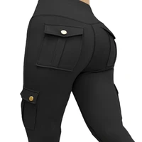 Plus Size Women's Butt Lift Leggings with Flap Pockets Women's Workout Leggings All Season All Season Casual Best Choice - Image 2