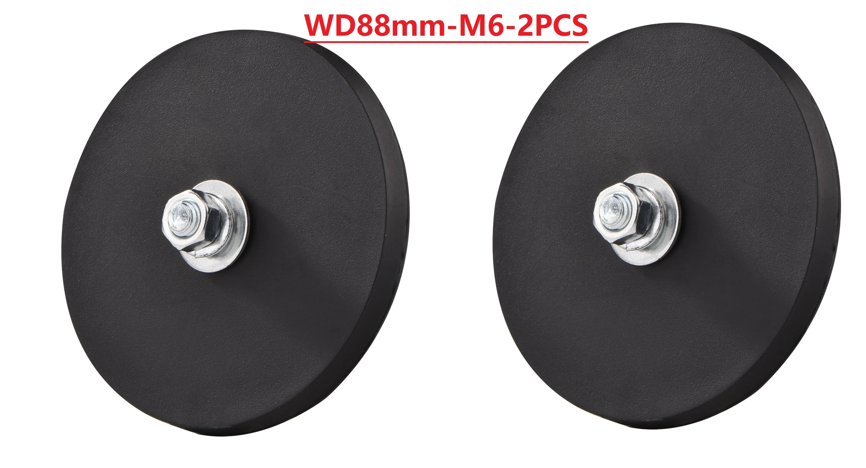 66mm 88mm 2 Stück M6 Starke Gummi-Magnetschrauben mit Schrauben und Unterlegscheiben für Arbeitsleuchten, SUV- und Offroad-Lichtständer zur Befestigung