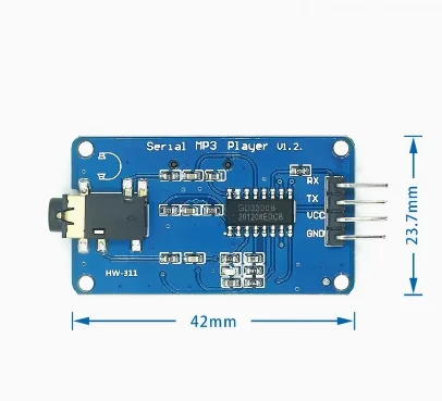 YX5300 YX6300 UART TTL Serial Control 3.2-5.2V MP3 Music Player Module Support Micro SD/SDHC Card