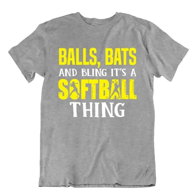 Softball Sport T Shirt Tee Shirt Gift Cool Present Cute Funny Color Play Bling