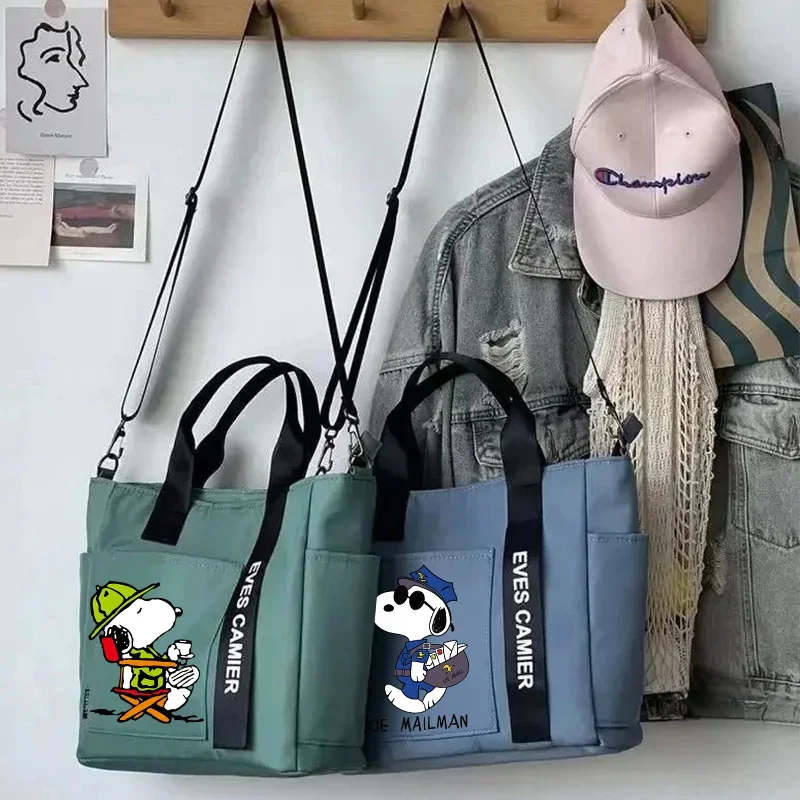 Snoopy Shoulder Bag Cute Cartoon Canvas Printed Crossbody Bag fashion Anime Large Capacity Commuting Storage Bag Handbag Gift