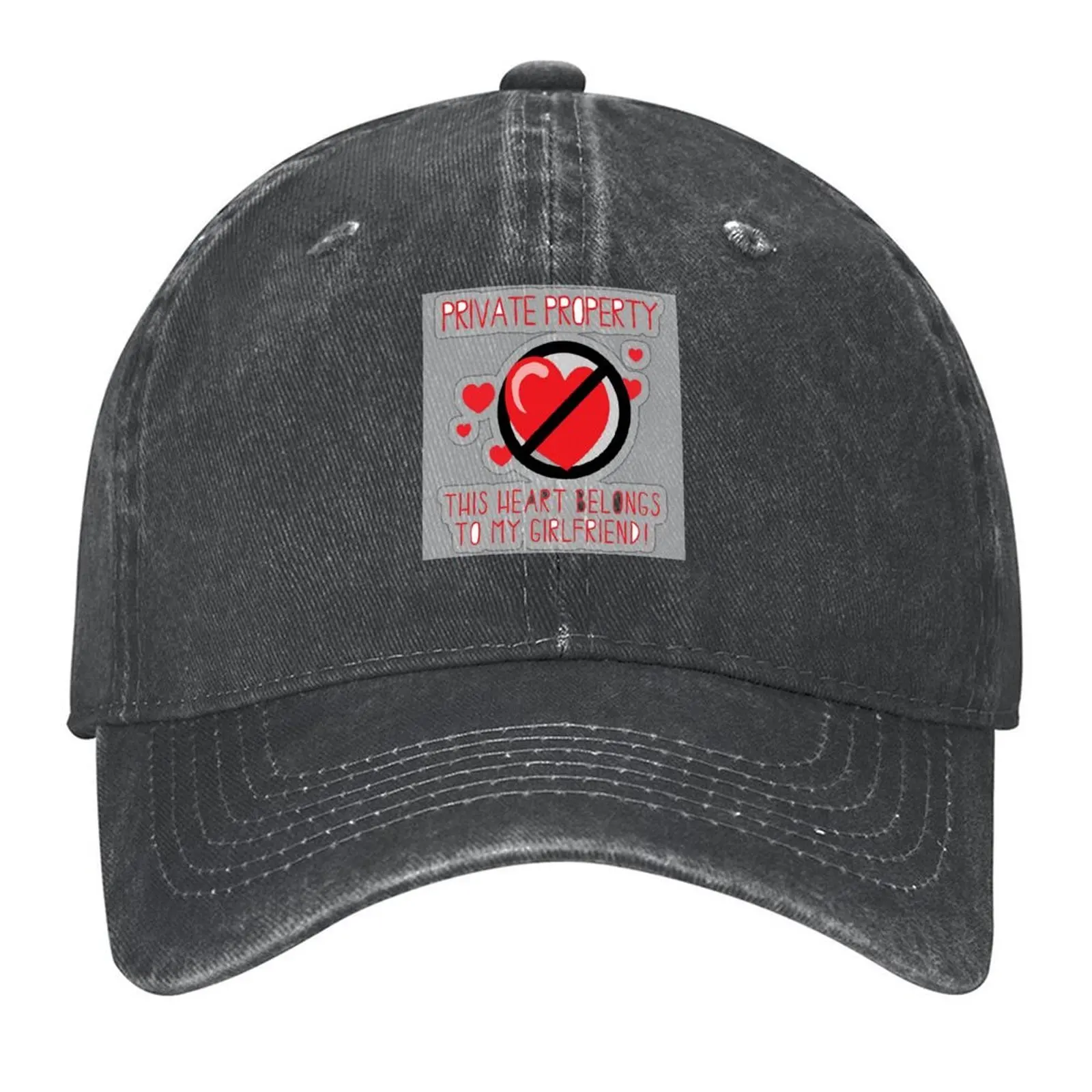 

Heart Belongs To Girlfriend Baseball Cap Trucker Cap Christmas Hat custom caps Big Size Hat Mens Women's