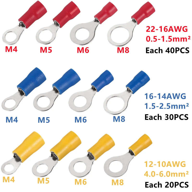140/200/360 قطعة متنوعة تجعيد المجرف محطة معزول طقم توصيل الأسلاك الكهربائية #4