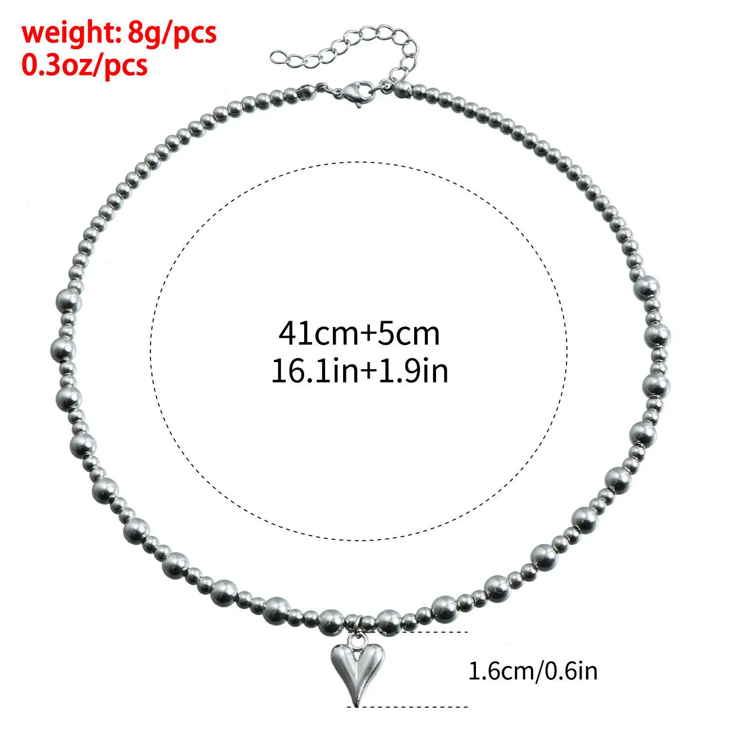 

Handmade Geometric Beaded round Bead Nelace Women's Versatile Heart aped Faion Jewelry Alloy Pendant ex Adult Gift