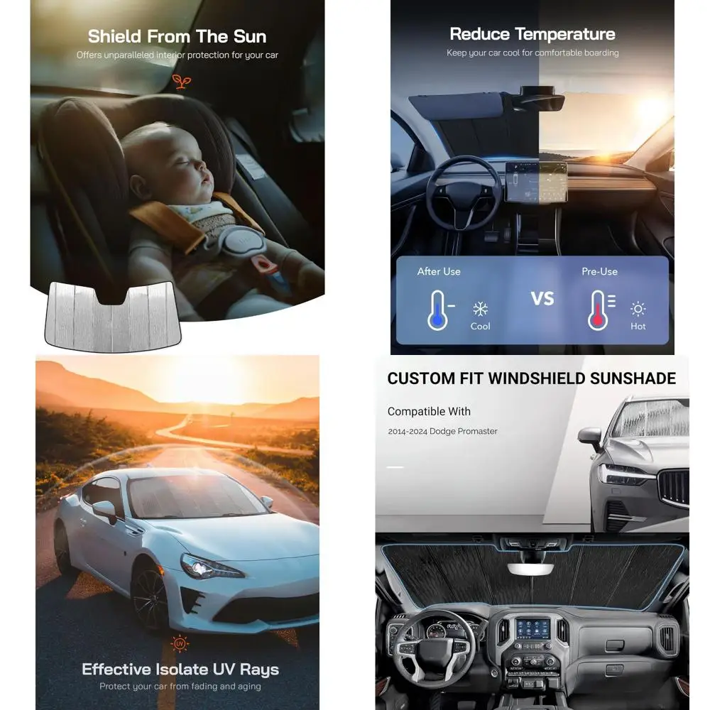 

Изготовленные на заказ передние шторы для Promaster 2014–2024, комплект из 2 предметов, защита от ультрафиолета