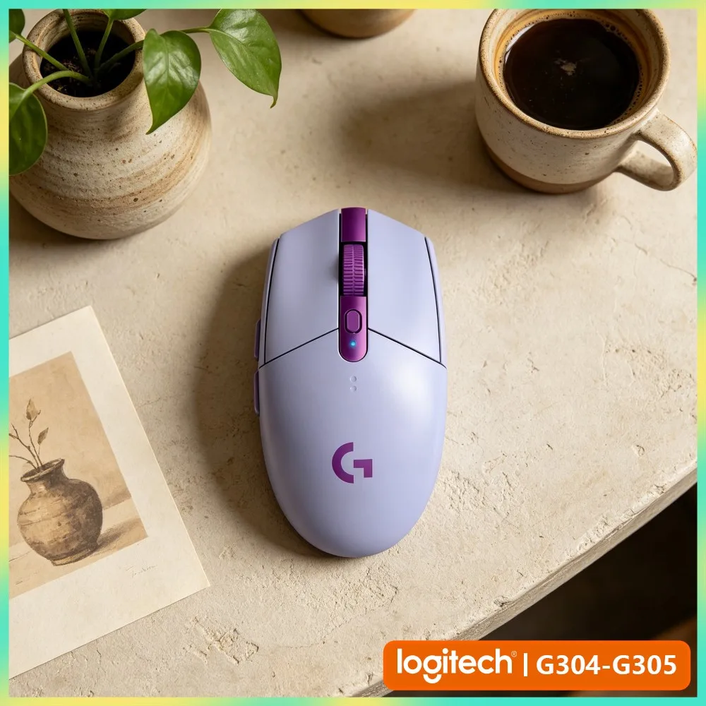Wireless Logitech G305 Mouse, 12000 DPI HERO, 6 Programmable Keys, 250Hr Battery, 99G, LIGHTSPEED Tech, PC Mac Gamers