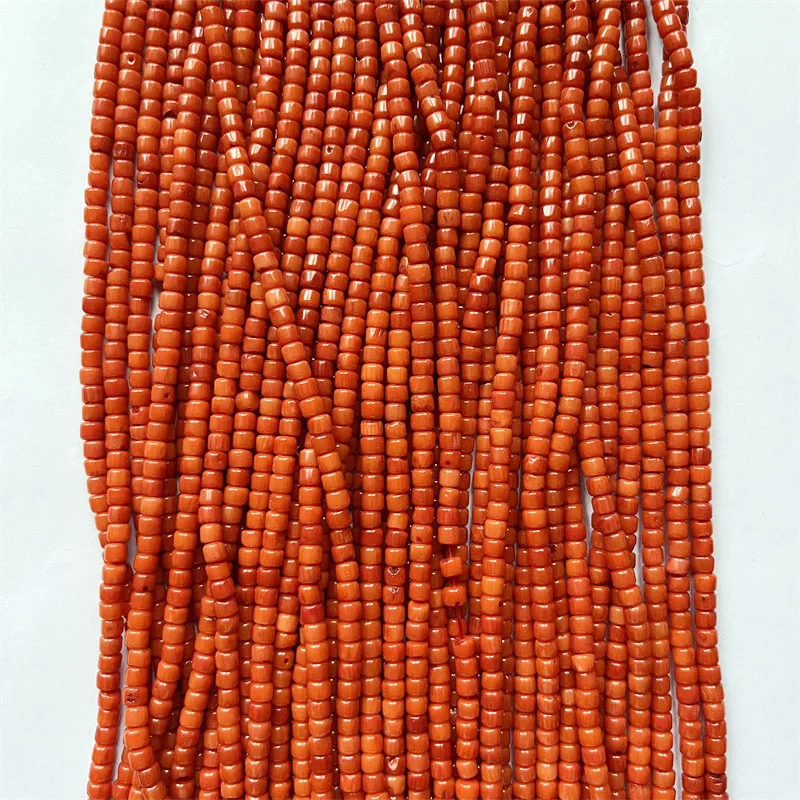 3*4MM Orange Red Coral Heishi Gemstone Loose Natural Stone Beads for DIY Power Energy Healing Earring Necklace Bracelet Making