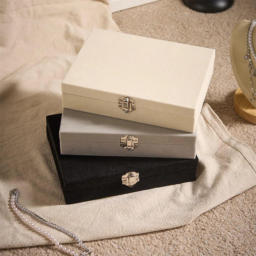 1 PC Small-Sized Household Travel Jewelry Storage Box With Multiple Compartments, Velvet Lining and Metal Lock