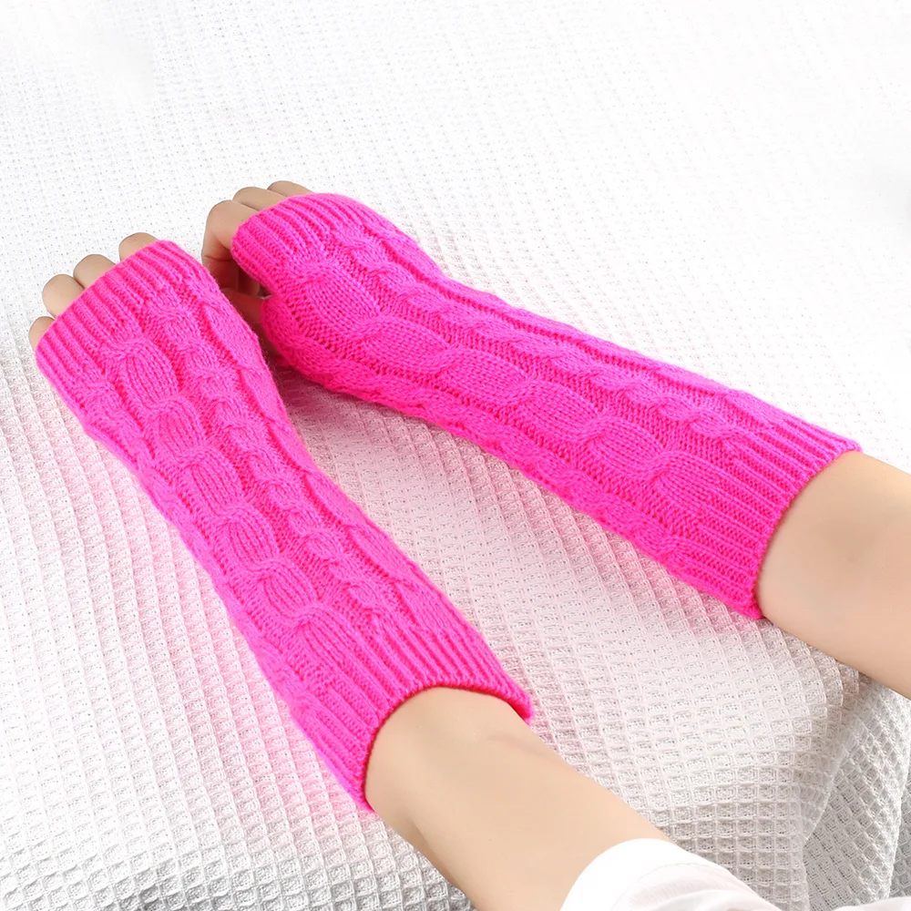 Unisex Gloves Knitted Ripped Oversleeves Men Women Warm Arm Sleeve Tattered Punk Fingerless Cuff Glove Elbow Mittens Arm Warmer