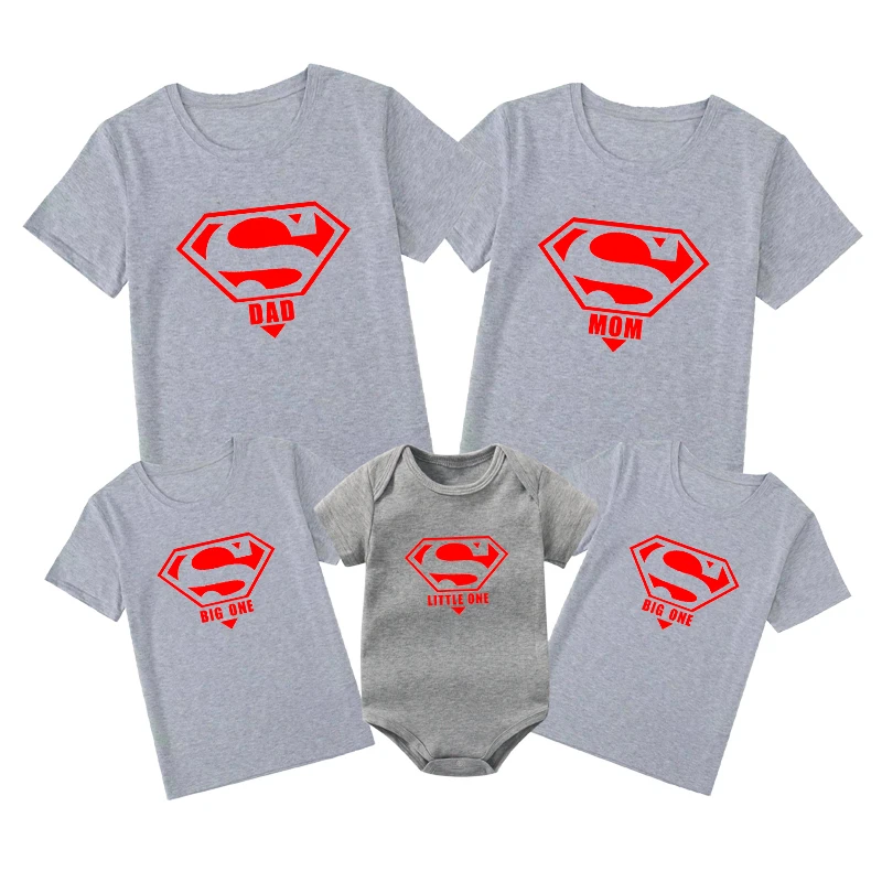 2022 Fashion Family Matching T-shirts Mother Daughter Father Son Kids Shirt Baby Girls Boys Bodysuits Cotton Family Look Outfits