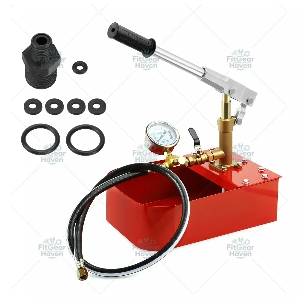 7MPa 5L Hand Operated Hydraulic Pressure Test Pump, Water Pipe Leak Tester with Gauge and High Pressure Hose