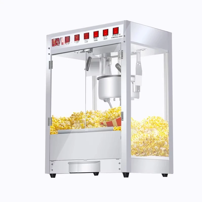 Popcorn Machine with 8 Oz Kettle Commercial Cinema Fully Automatic Electric Heating  Popcorn Machine