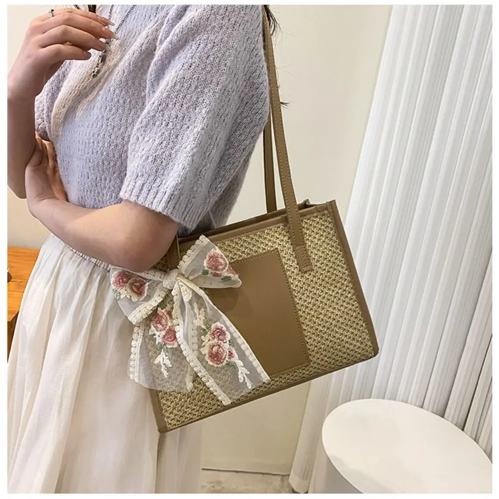 Shoulder Handheld Vine Tote Bag New Travel Basket Handwoven Bag Women Beach Bag Straw Straw Woven Bag Women\'s