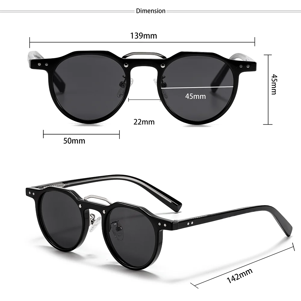 CATERSIDE Retro Punk Herren-Sonnenbrille, runde Sonnenbrille, für Damen, Outdoor, Party, Business, Festival, Geschenk, Brillen, UV400 – Detail 3