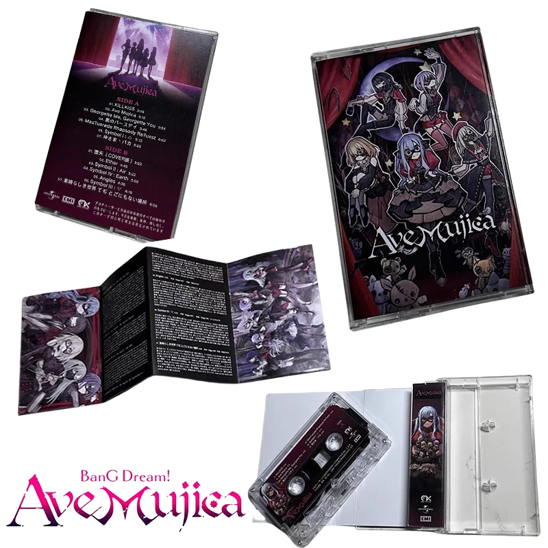 BanGDream! أفيو موجيكا KiLLKiSS شريط الموسيقى أنيمي الأجهزة الطرفية كاسيت الموسيقى مع كتاب غنائي كاسيت وكمان المغناطيسي المشجعين هدية