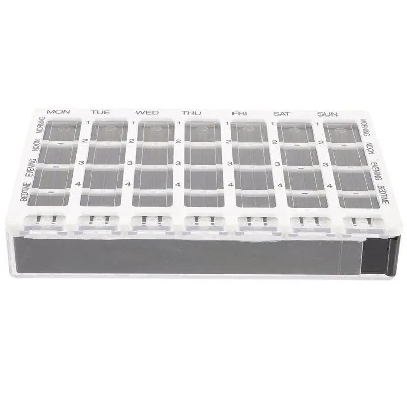 1Pc Plastic 28-Grid Compartment Storage Boxes Weekly
