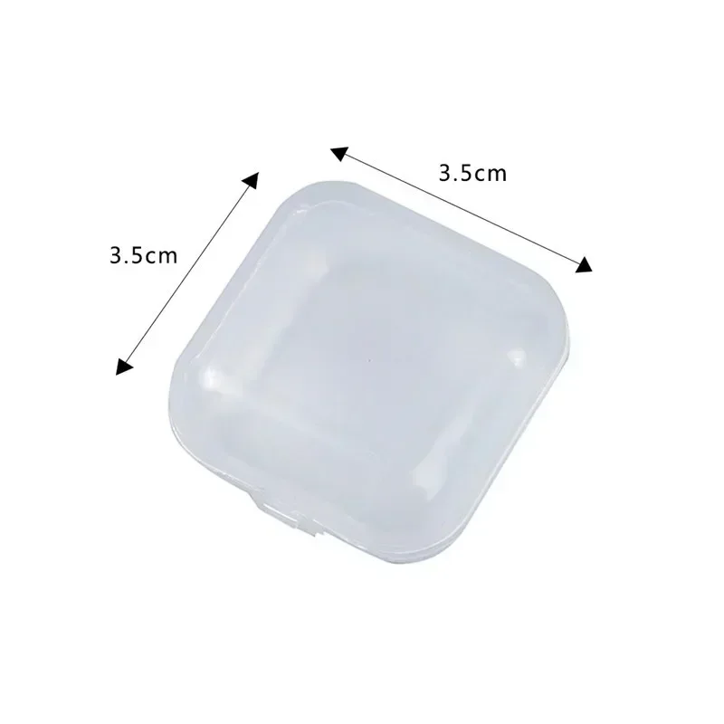 1-100pcs Mini Storage Box Transparent Square Plastic Case for Earring Ring Jewelry Packaging Portable Grocery Storage Organizer