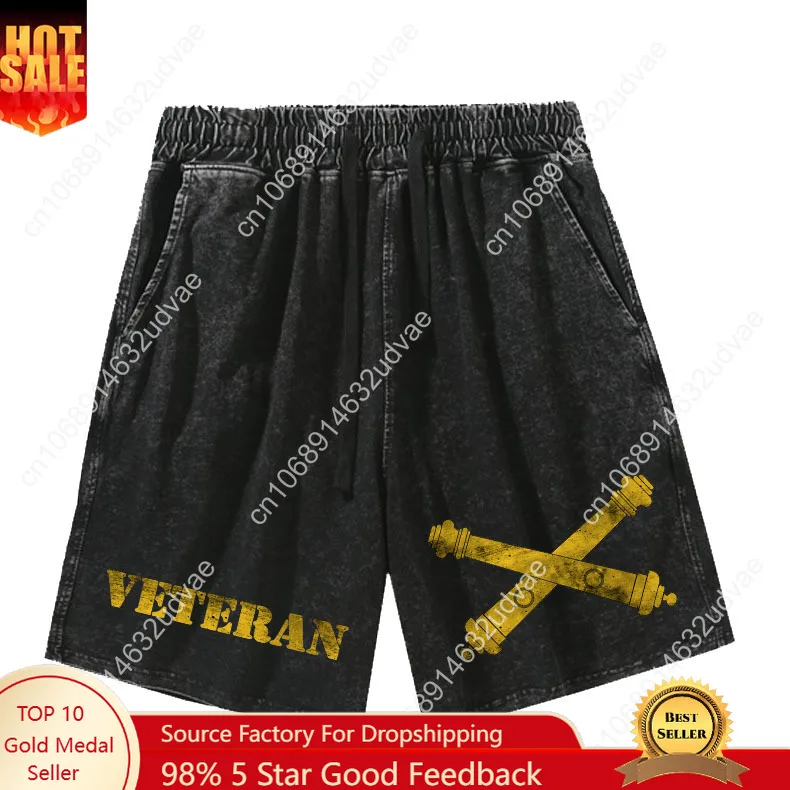 

US Army Field Artillery Veteran Shorts Man Woman Teenager Retro Short Pants Cotton Elastic Soft Beach Shorts Customized Pant