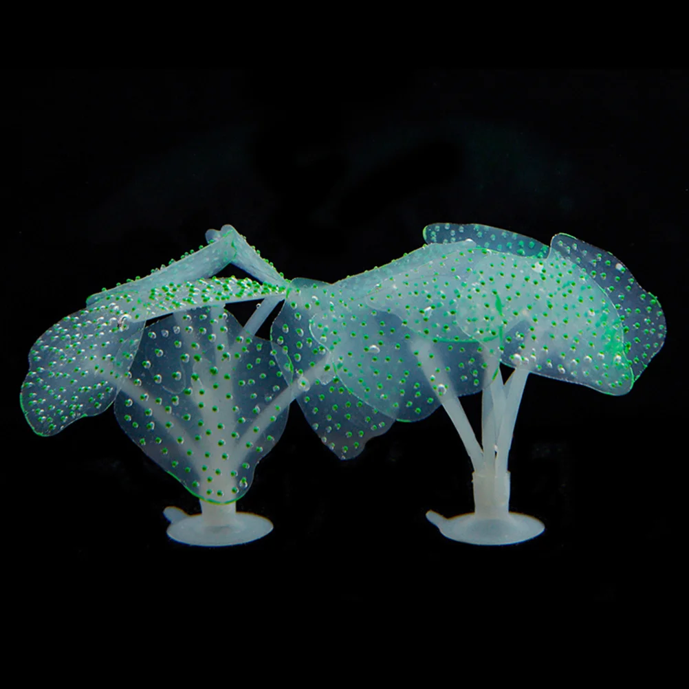 

Glowing Artificial Coral For Fish Tank Green Aquarium Decorations Glow In The Dark Realistic Underwater Enhancer Suitable