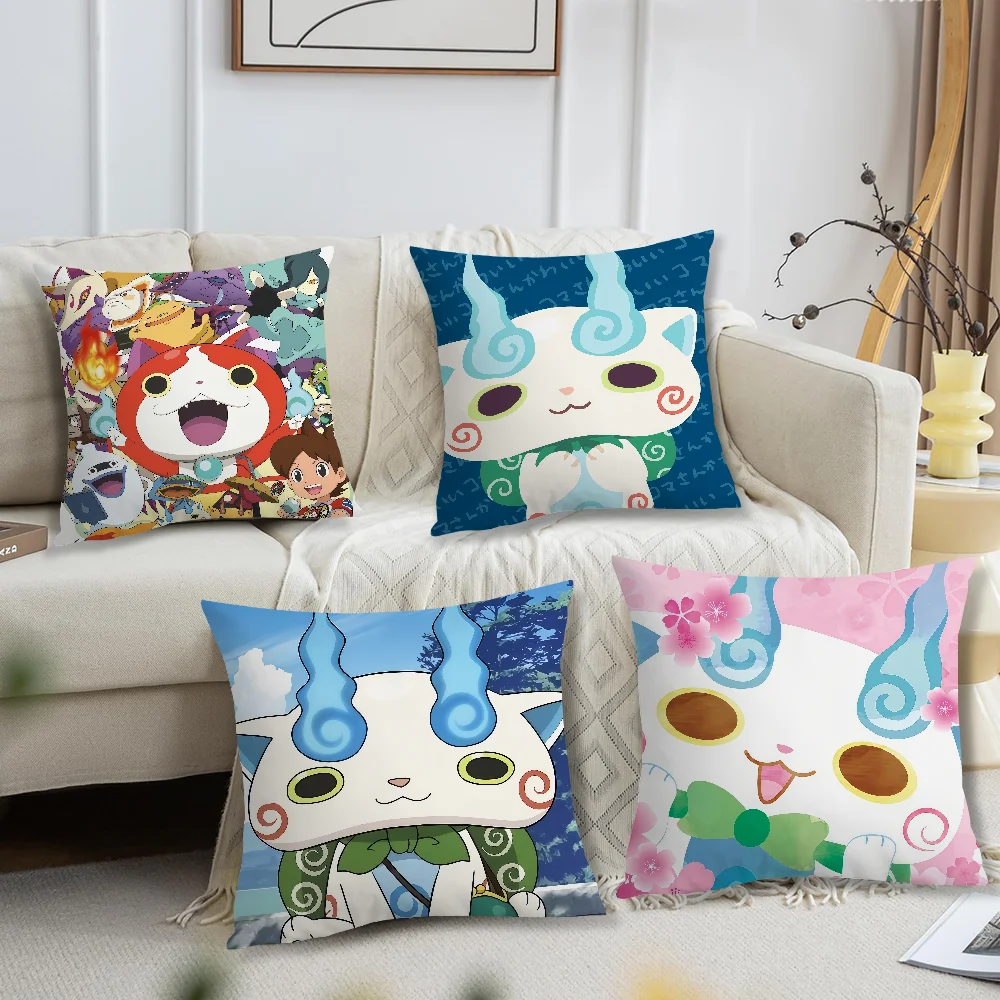 cute cartoon game anime Yo kai w-Watch Komasan Comfortable soft Pillow Case for Sofa Living Room Home Decor Protective Covers