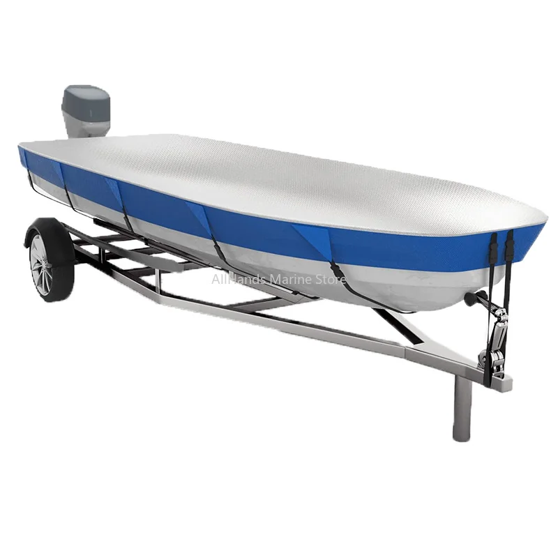 Custom LOGO Waterproof UV Protection Boat Cover Heavy Duty 600D Marine Grade All Season Protection Outdoor Boat Cover