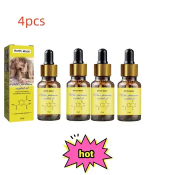 4 Stuks Feromoon Geïnfuseerde Etherische Olie Feromoon Olie Voor Mannen Aan Te Trekken Vrouwen Unisex Geurolie Feromoon Olie Geur Remover Set