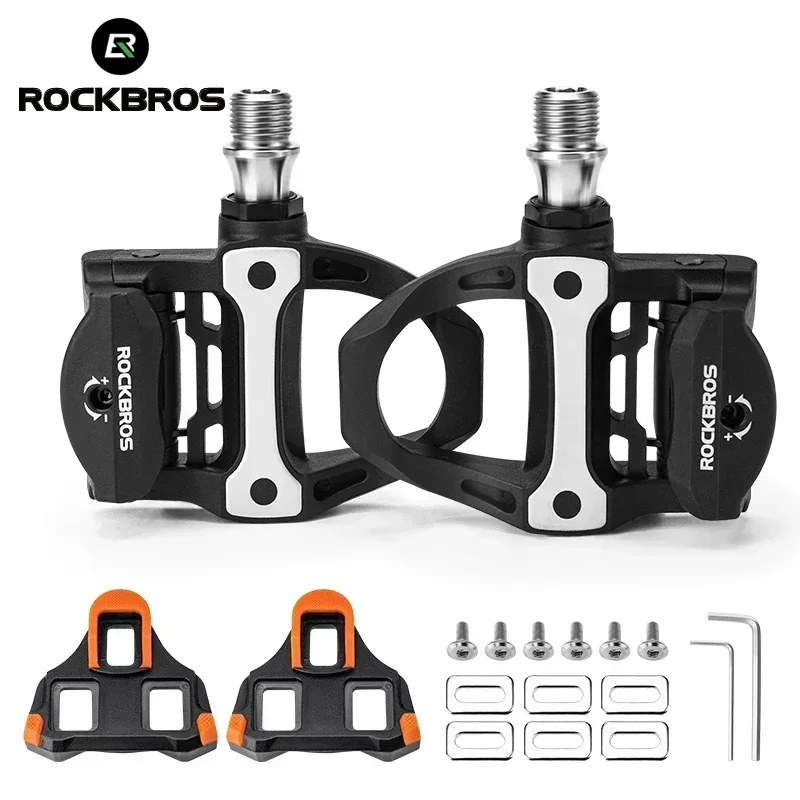 ROCKBROS Selbstverriegelndes Carbonfaser-Fahrradpedal für SPD-System, ultraleichtes Rennradpedal, Cleat-Plattform, kompatibel mit Shimano