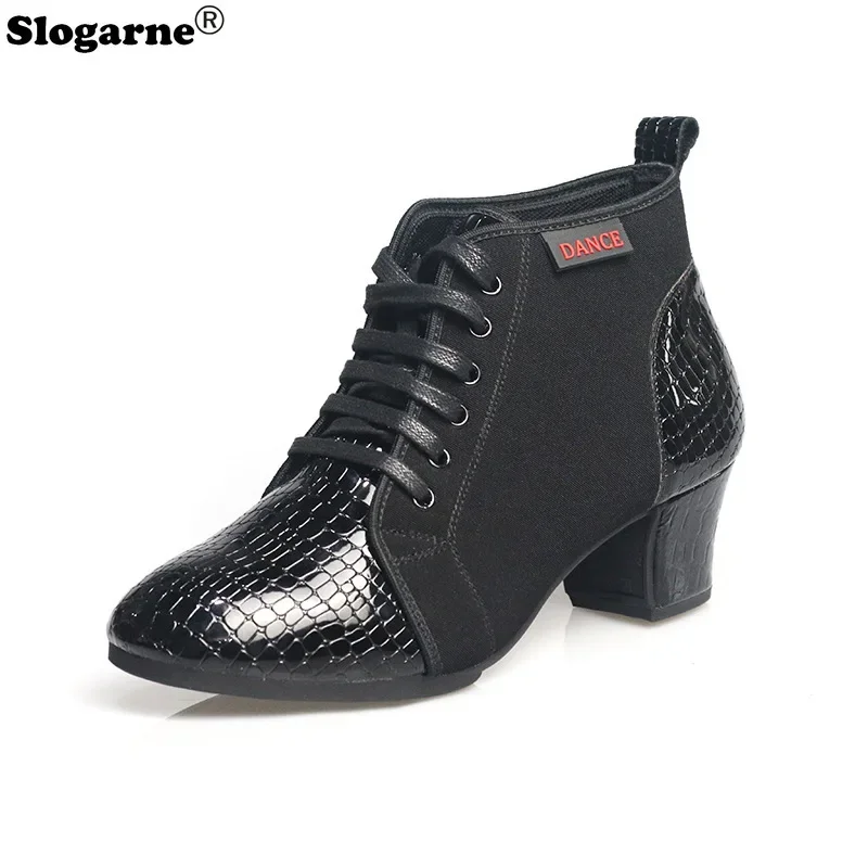 

Women High Top Dance Sneakers Ankle Boots Modern Dance Shoes Girls Outdoor Latin Jazz Shoes Ballroom Square Dancing 3.5cm Heels