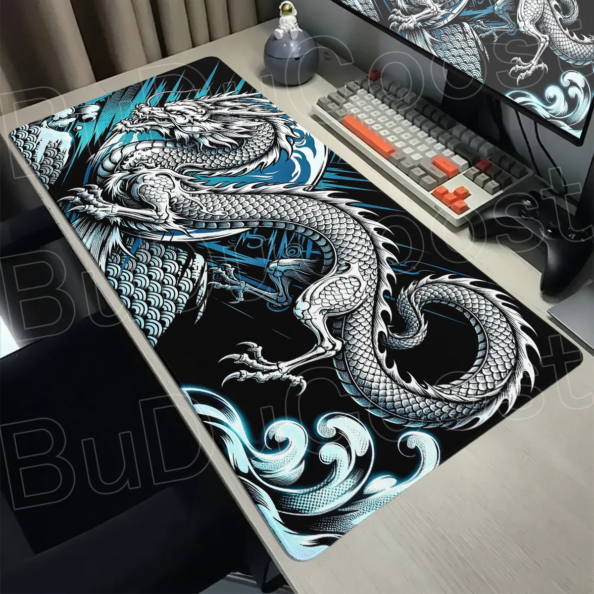 Gaming Mousepad Japan Dragon Office Long Desk Mat 30x80cm Mouse Pad Home Company Decorat Carpet Lockedge Gamer Keyboard Mausepad