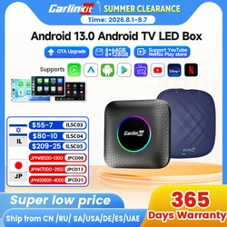 Carlinkit Ai Box Android 13 Led Wireless Android Auto & CarPlay Smart Tv Box QCM6225 Support Youtube Netflix Car Accessories