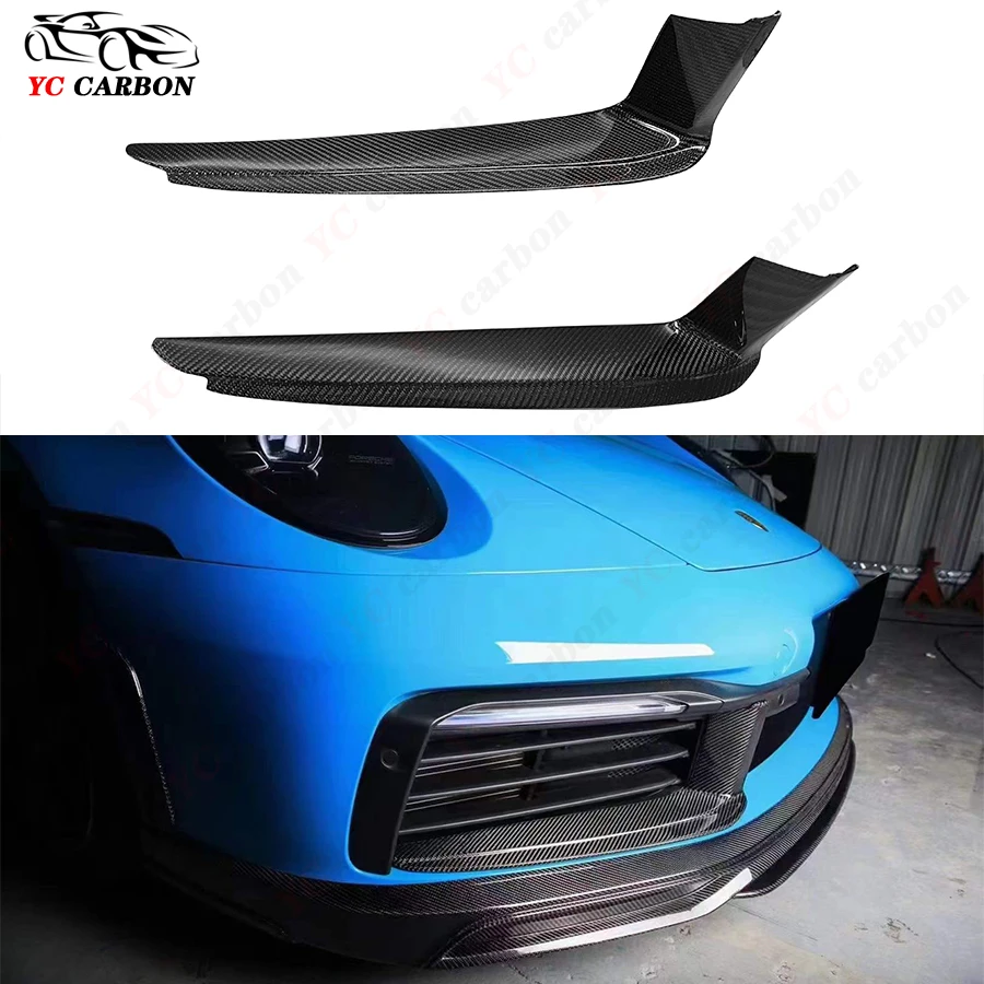 For Porsche 992 911 2019- 2022 High Quality Carbon Fiber Bumper Lip Wind Knife Spoiler Protector Cover Fit Body Kit