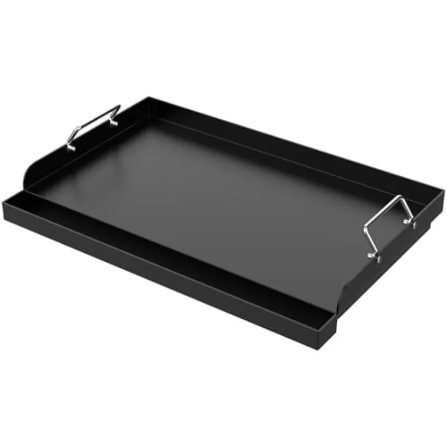 

25 x 16 Carbon Steel Griddle for Gas Grill Kitchen Stove Top Camping Tailgating BBQ Black Cooking Pan Durable Large Skillet for