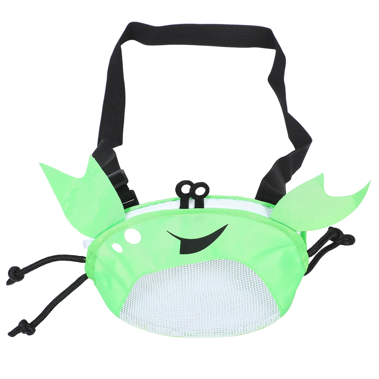 حقيبة شاطئ شبكية للأطفال بتصميم سرطان البحر، حقيبة تخزين ذات سعة كبيرة، منظم محمول لجمع الصدفة للفتيات