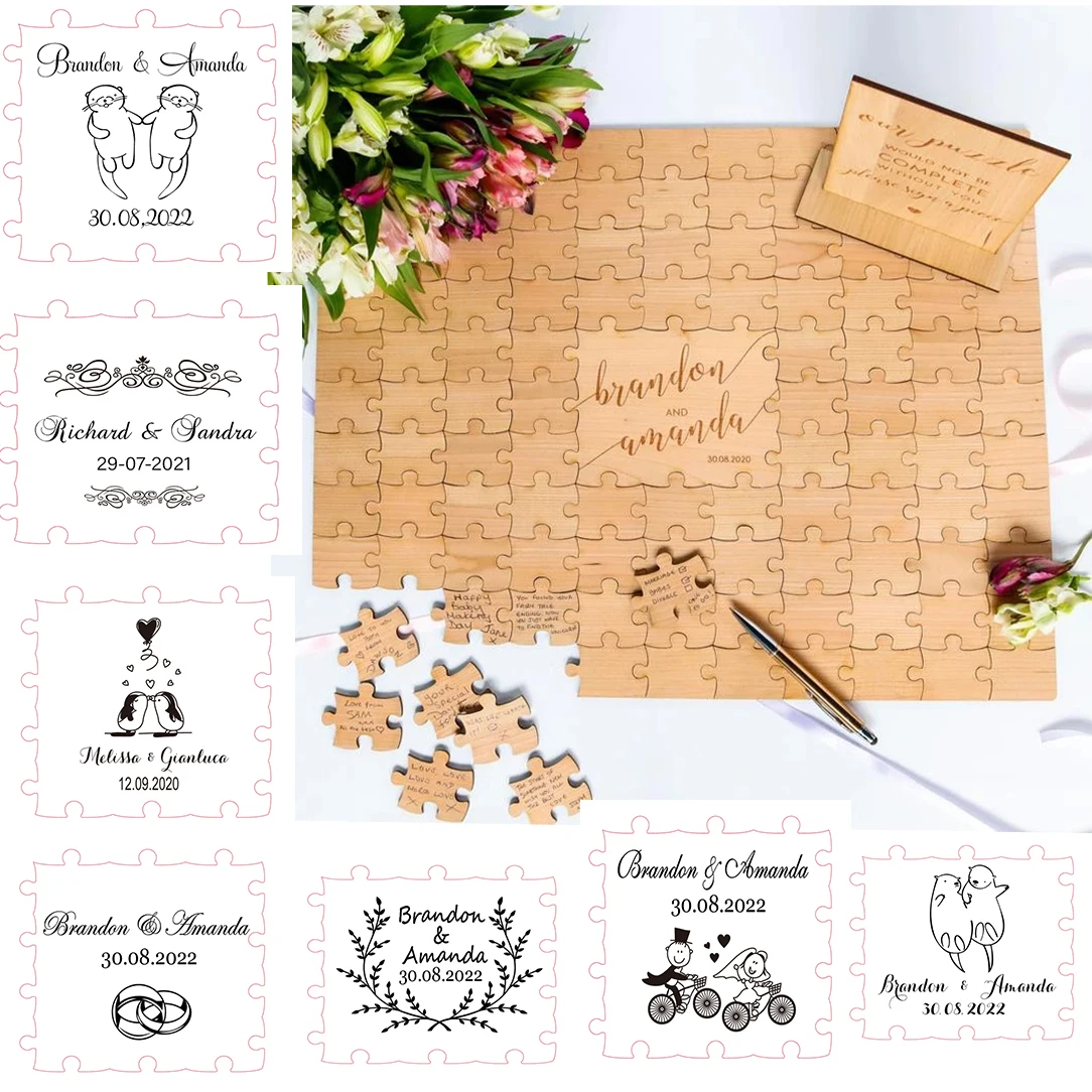 Puzzle Guest Book,Wedding Guest Book Alternative, Rustic Wedding Decor, Alternative Wood Wedding Guestbook Sign, Custom Guest B