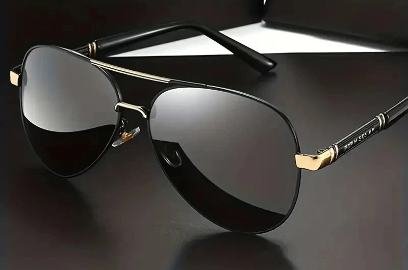 Polarisierte Herren-Sonnenbrille, Flieger-Sonnenbrille für Männer und Frauen, Metallrahmen-Brille für Reisen, Surfen, Fahren, Angeln, UV400 – Detail 1