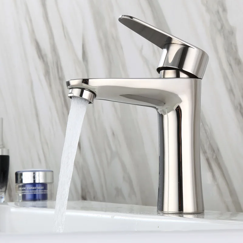 

304 Stainless Steel Basin Sink Bathroom Faucet Polished Hot and Cold Basin Mixing Faucet Toilet Faucet Crane