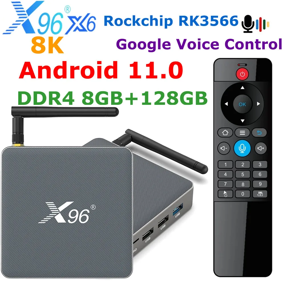 X96 X6 TV Box Android 11 8G 64G 8G 128G Rockchip RK3566 8K VIDEO CODEC 2T2R MIMO Dual Wifi 1000M LAN 4K Media Player Set Top Box