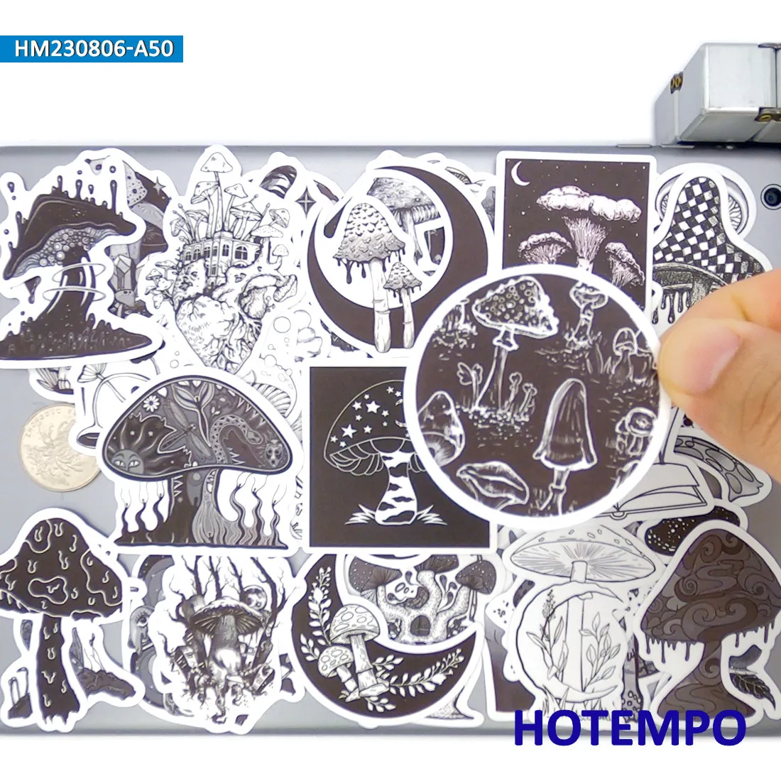 버섯 스티커 세트, 레트로 고딕 다크 아트 그래피티, 노트북 자동차 전화 오토바이 스크랩북용, 재미있는 스티커 팩, 20/30/50PCS
