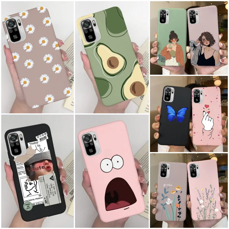 For Xiaomi Redmi Note 10S Case Daisy Avocado Girls Cartoon Soft Silicone Back Cover Funda For Redmi Note 10 4G Redmi Note10 S