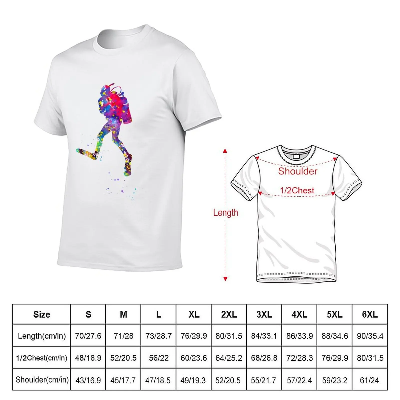 Scuba diving T-Shirt man t shirts high quality luxury brand t shirts cotton 100% cotton tshirt 100% T-shirt